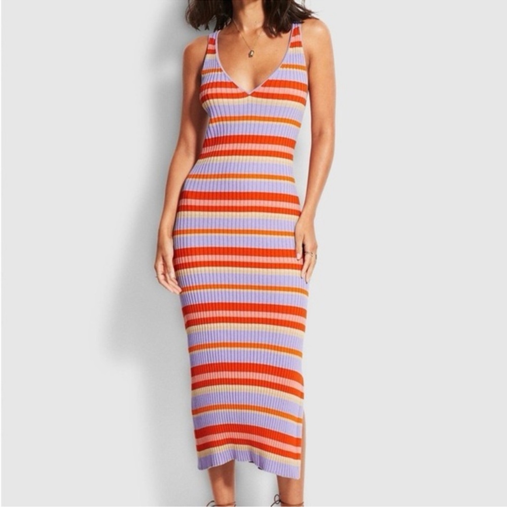 Seafolly Multicolor Striped Midi Dress